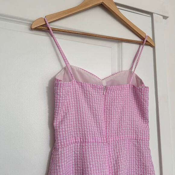 Hutch Babydoll Gingham Sweetheart Mini Slip Dress Women’s 0 Pink Preppy Romantic - Picture 5 of 10